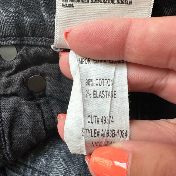 Agolde Jeans Womens 25 Black Nico High Rise Button Fly Stretch Skinny Denim - Picture 10 of 15